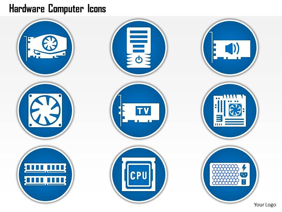 0914_hardware_computer_icons_showing_power_supply_fan_cpu_pcb_memory_chip_pcie_card_ppt_slide_Slide01