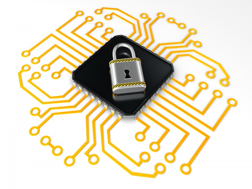 0914 locked processor with technology circuit stock photo Slide01