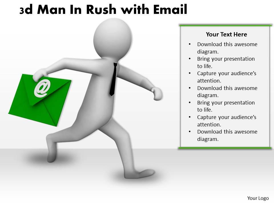 1013 3d Man In Rush with Email Ppt Graphics Icons Powerpoint ...