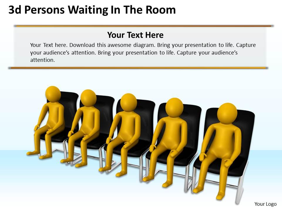 1013 3d persons waiting in the room ppt graphics icons powerpoint Slide01