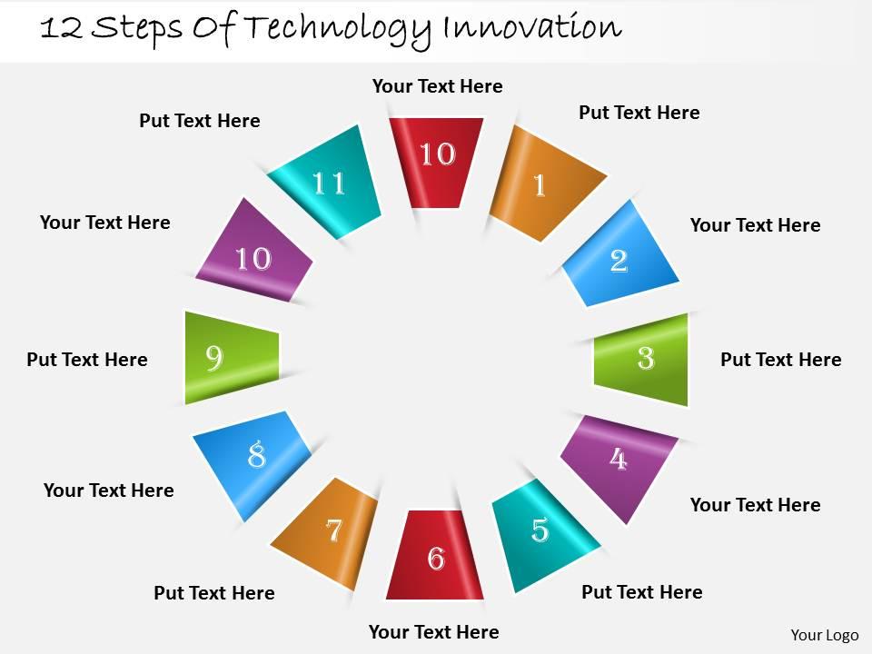 1013 Busines Ppt diagram 12 Steps Of Technology Innovation Powerpoint ...