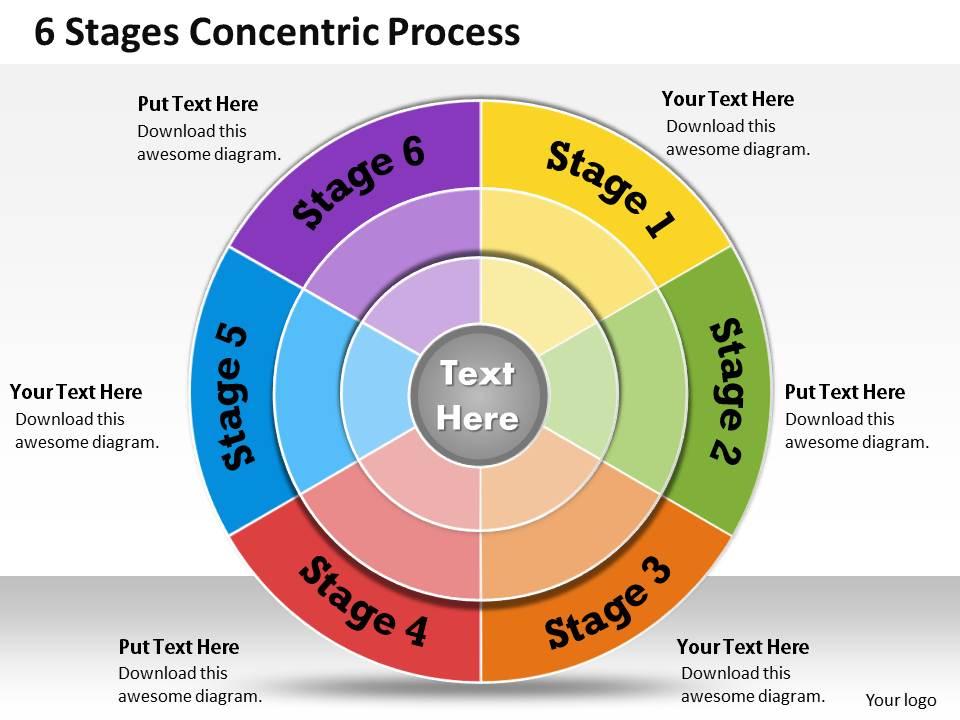 1013 Busines Ppt diagram 6 Stages Cocentric Process Powerpoint Template