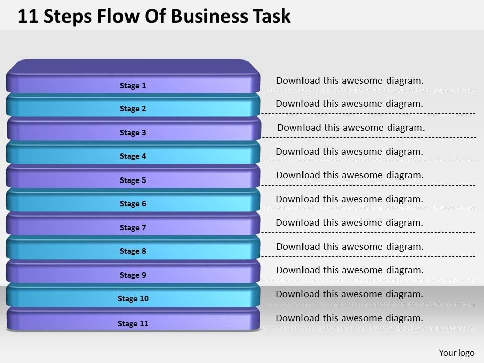 1013_business_ppt_diagram_11_steps_flow_of_business_task_powerpoint_template_Slide01
