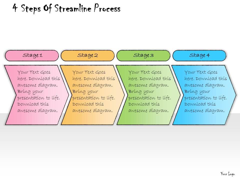 1013 business ppt diagram 4 steps of streamline process powerpoint template Slide01