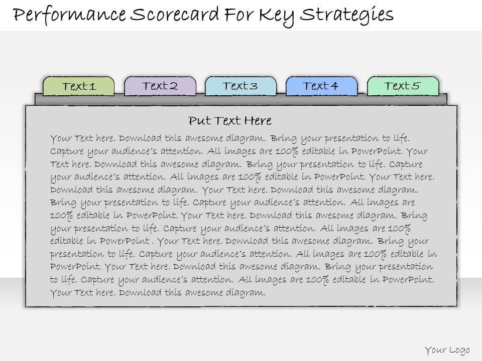 1013 Business Ppt Diagram Performance Scorecard For Key Strategies ...