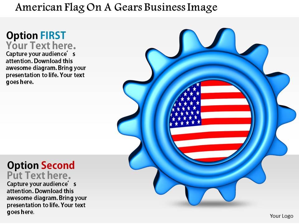 1014_american_flag_on_a_gears_business_image_graphics_for_powerpoint_Slide01