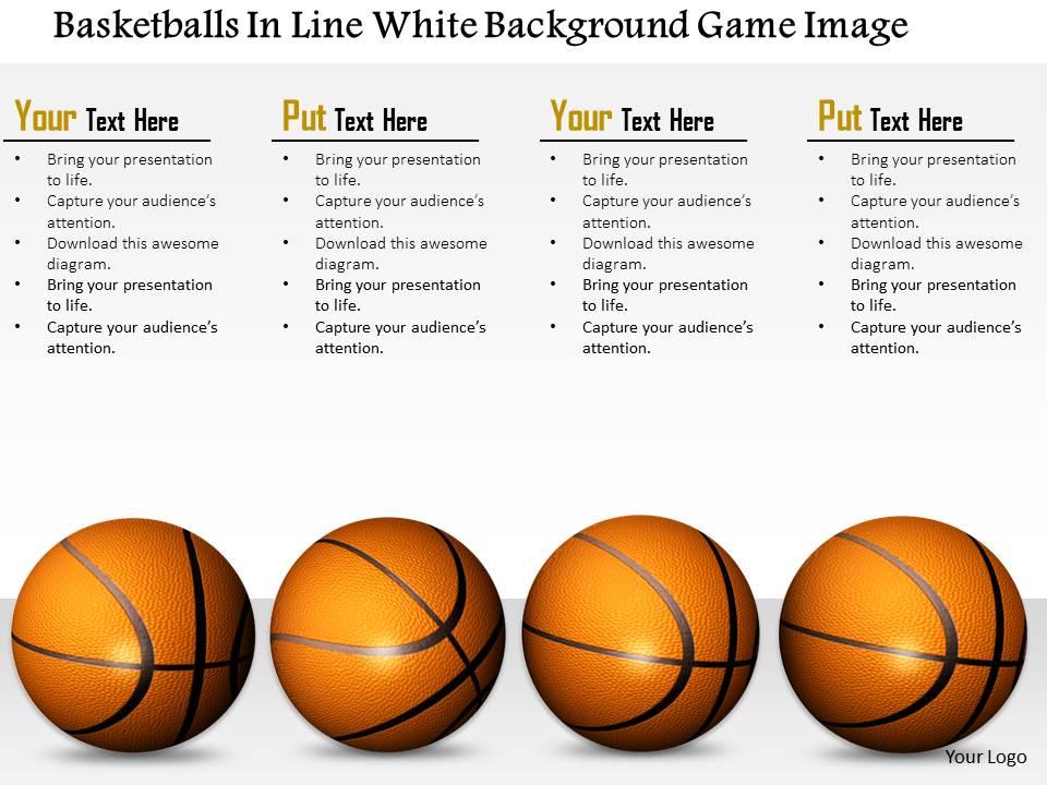 1014 Basketballs In Line White Background Game Image Graphics For