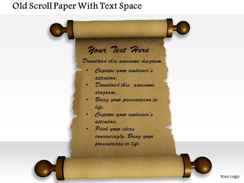 1014 Old Scroll Paper With Text Space Image Graphics For Powerpoint