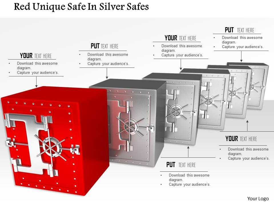 1014 red unique safe in silver safes image graphics for powerpoint Slide01