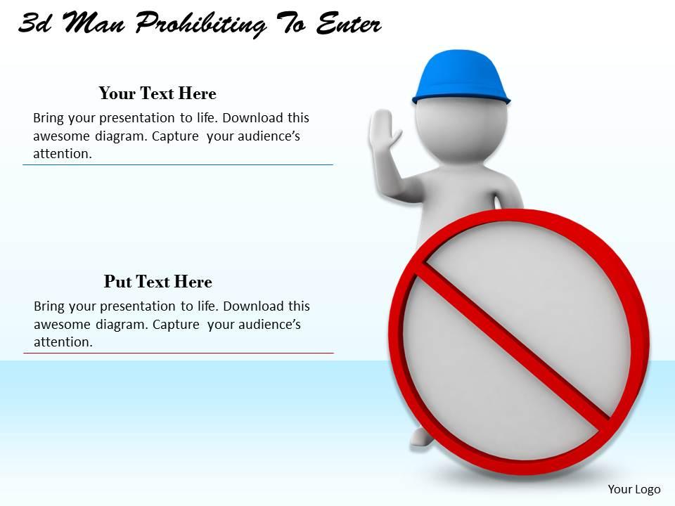 1113 3d man prohibiting to enter ppt graphics icons powerpoint Slide00