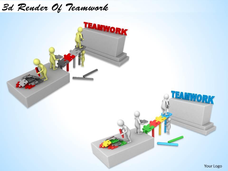 1113 3d Render Of Teamwork Ppt Graphics Icons Powerpoint PowerPoint