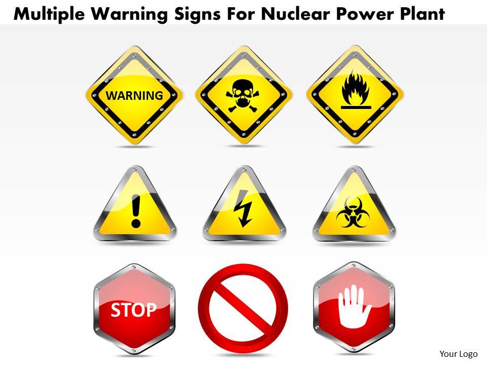 1114_multiple_warning_signs_for_nuclear_power_plant_powerpoint_template_Slide01