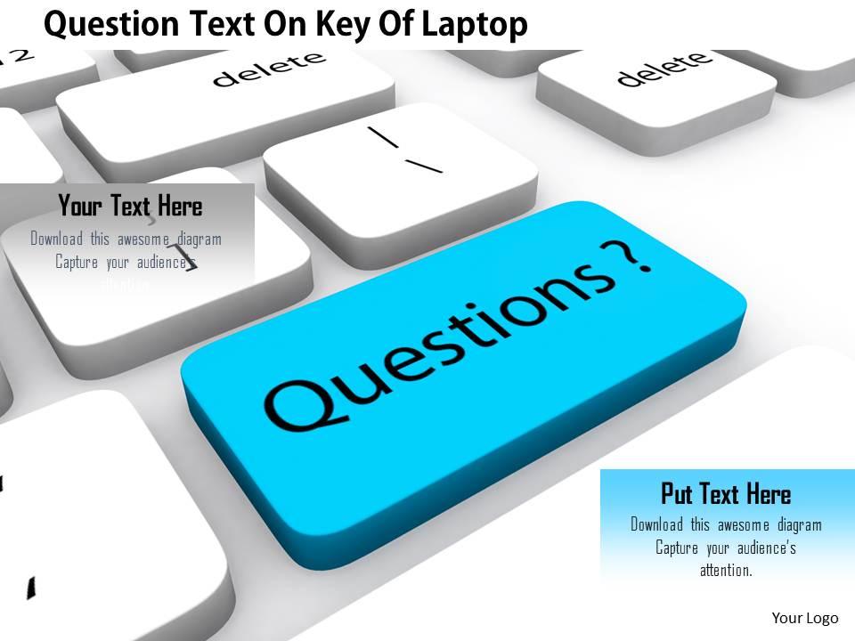 1114 question text on key of laptop image graphics for powerpoint Slide01