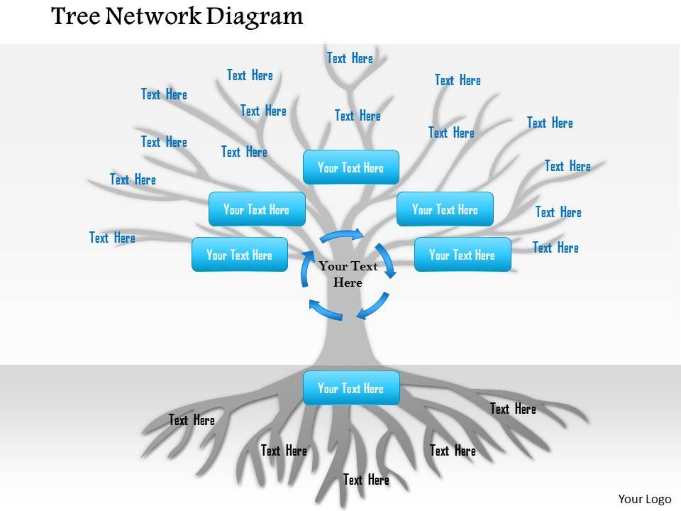1114 Tree Network Diagram Powerpoint Presentation PowerPoint Slide