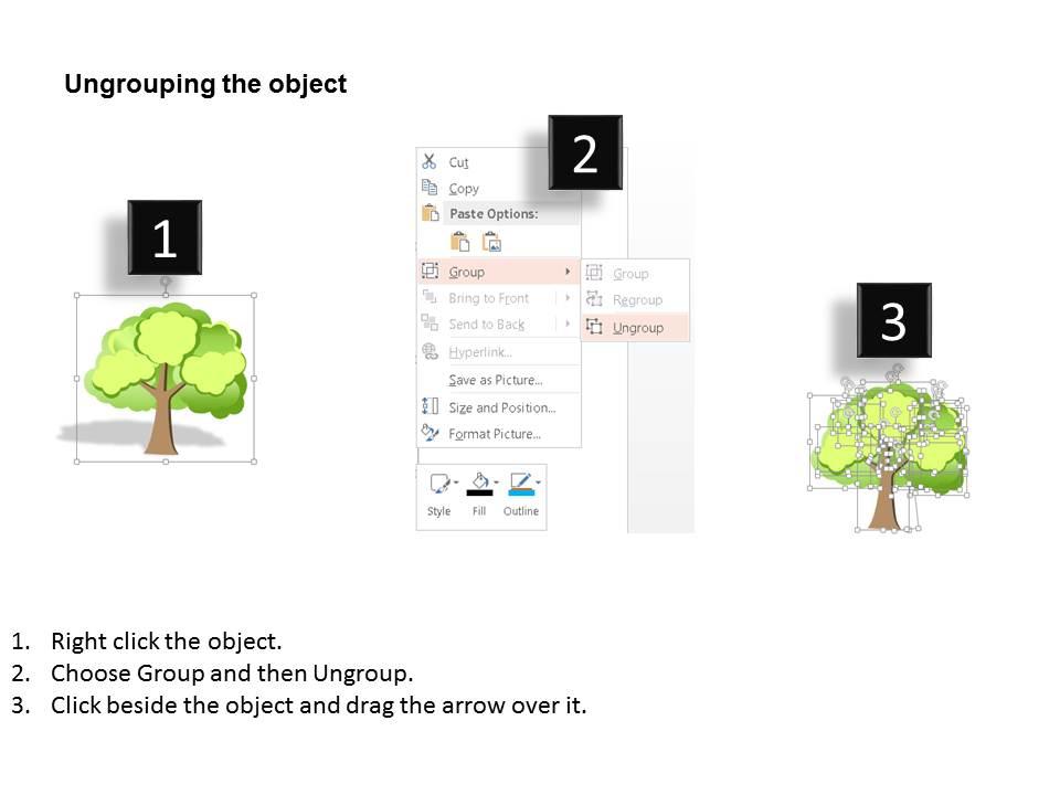 1214 Abstract Tree Graphic For Text Representation PowerPoint Template ...