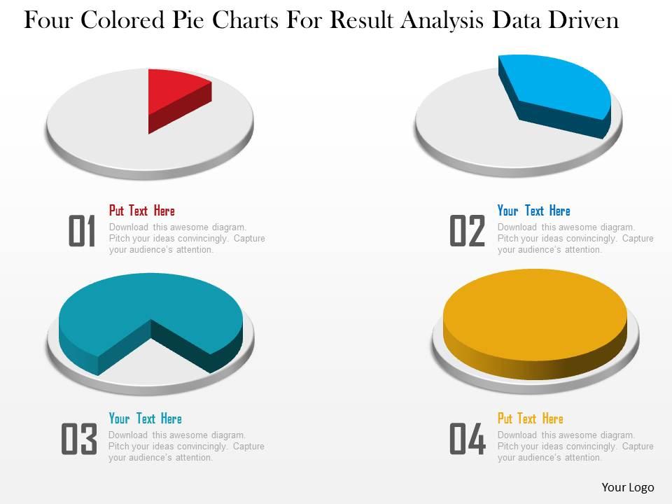 1214_four_colored_pie_charts_for_result_analysis_data_driven_powerpoint_slide_Slide01