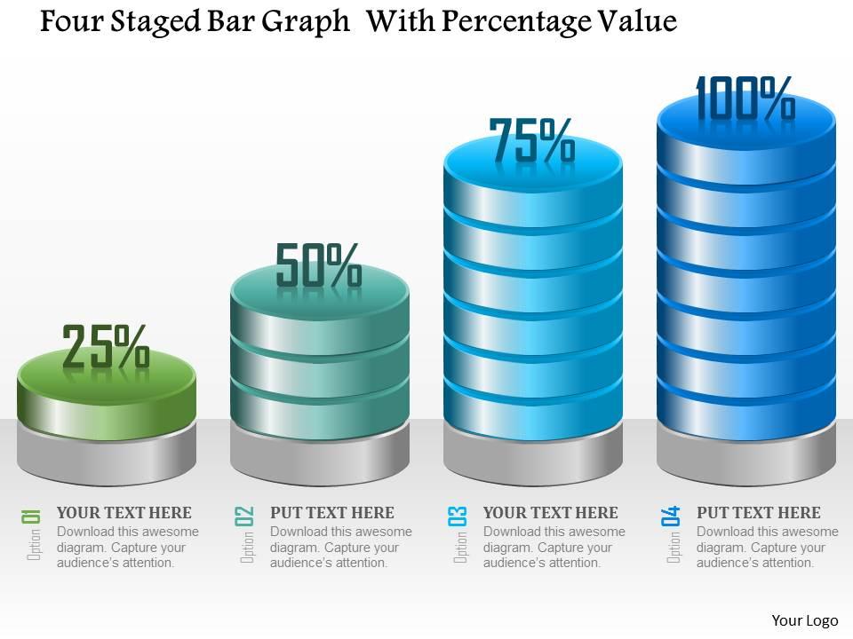 1214_four_staged_bar_graph_with_percentage_value_powerpoint_template_Slide01
