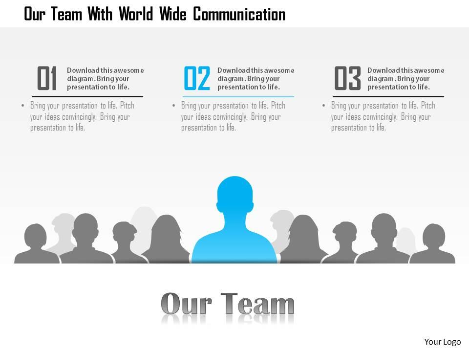 1214 our team with world wide communication powerpoint template Slide01