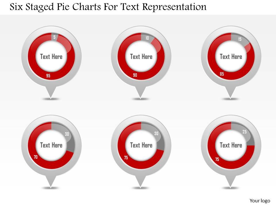 1214_six_staged_pie_charts_for_text_representation_powerpoint_slide_Slide01