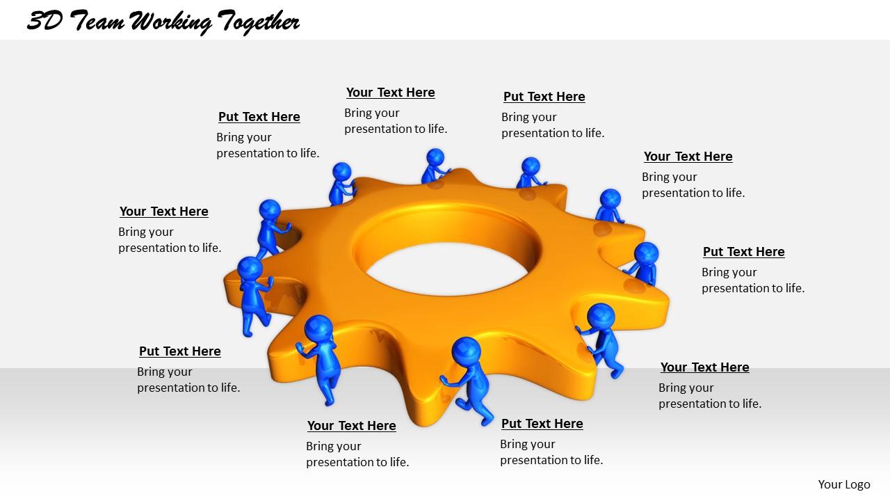 1813 3d team working together ppt graphics icons powerpoint Slide01