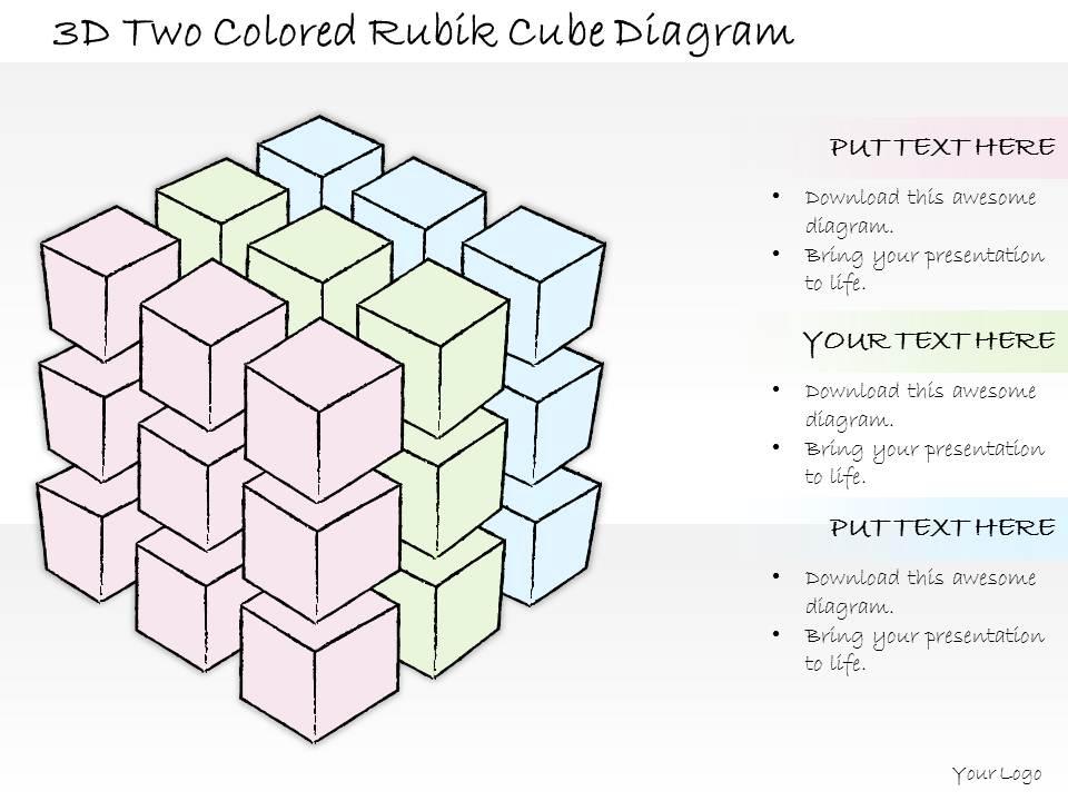1814_business_ppt_diagram_3d_two_colored_rubik_cube_diagram_powerpoint_template_Slide01