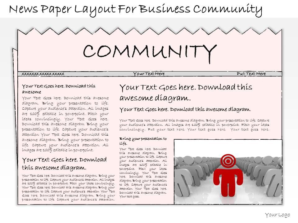1814_business_ppt_diagram_news_paper_layout_for_business_community_powerpoint_template_Slide01