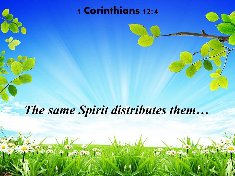 1 corinthians 12 4 the same spirit distributes powerpoint church sermon Slide01