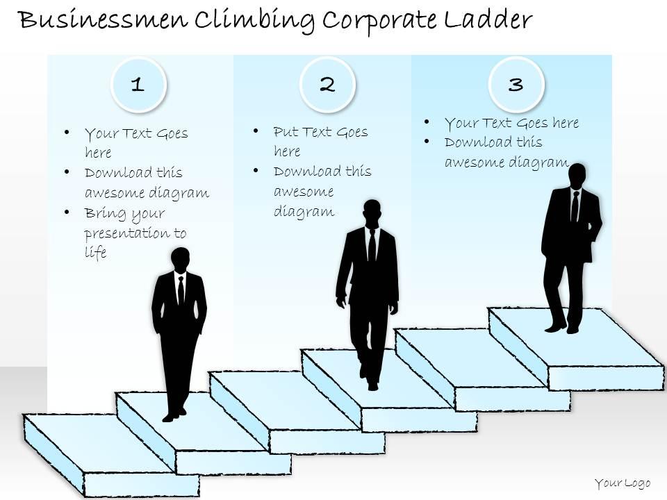 2502_business_ppt_diagram_businessmen_climbing_corporate_ladder_powerpoint_template_Slide01