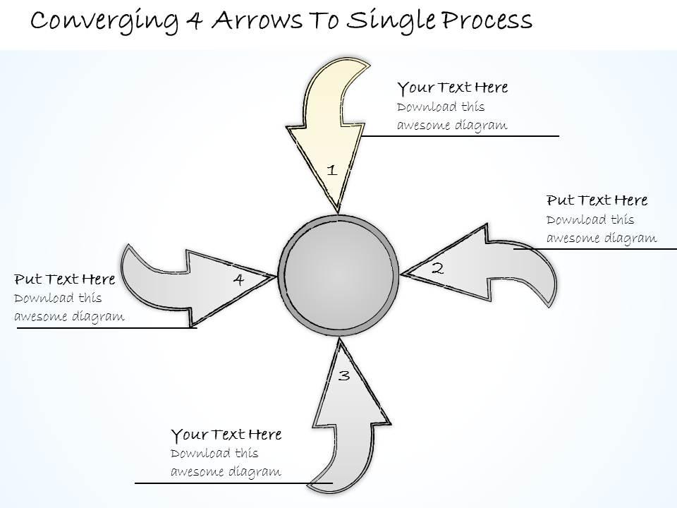 2502 Business Ppt Diagram Converging 4 Arrows To Single Process ...