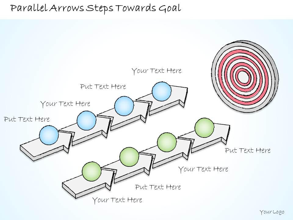 2502 business ppt diagram parallel arrows steps towards goal powerpoint template Slide01