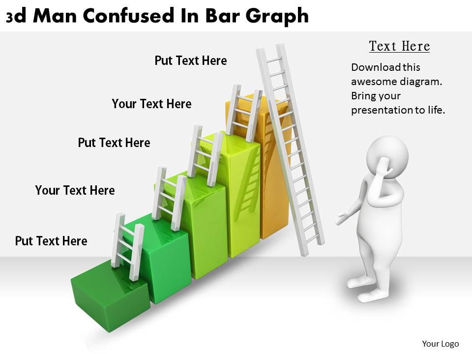 2513_3d_man_confused_in_bar_graph_ppt_graphics_icons_powerpoint_Slide01