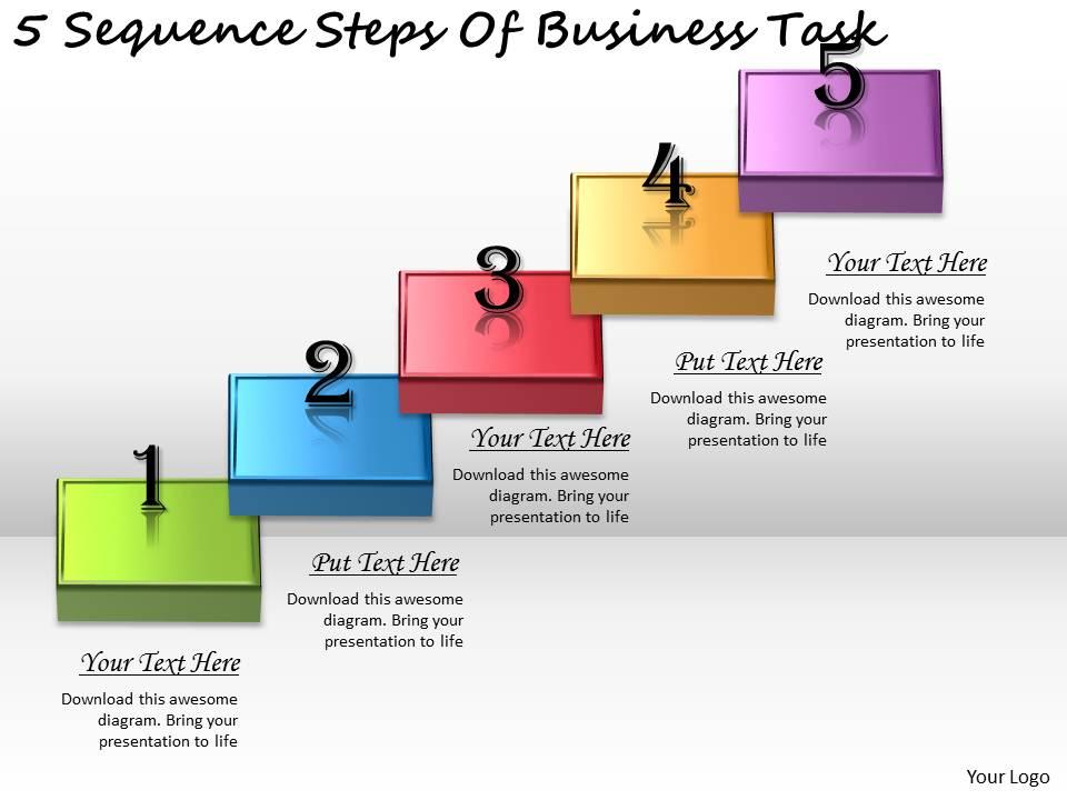 2613_business_ppt_diagram_5_sequence_steps_of_business_task_powerpoint_template_Slide01