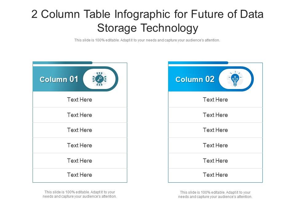 2 column table for future of data storage technology infographic template Slide01