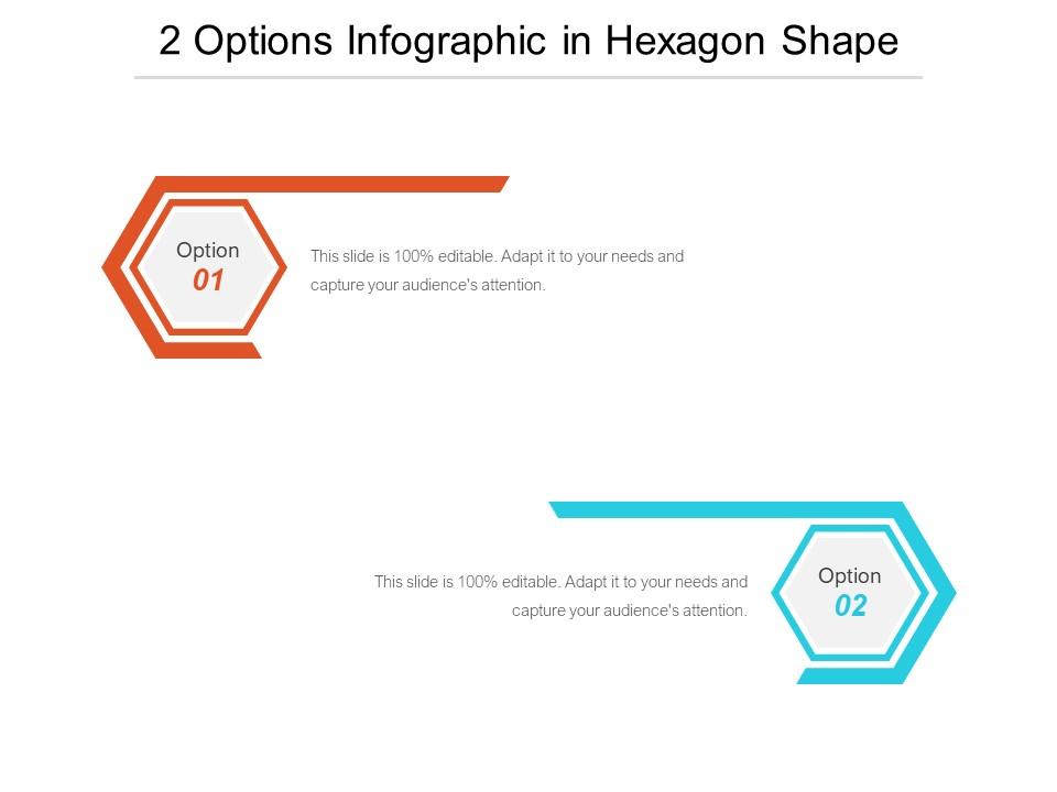 2 options infographic in hexagon shape Slide01