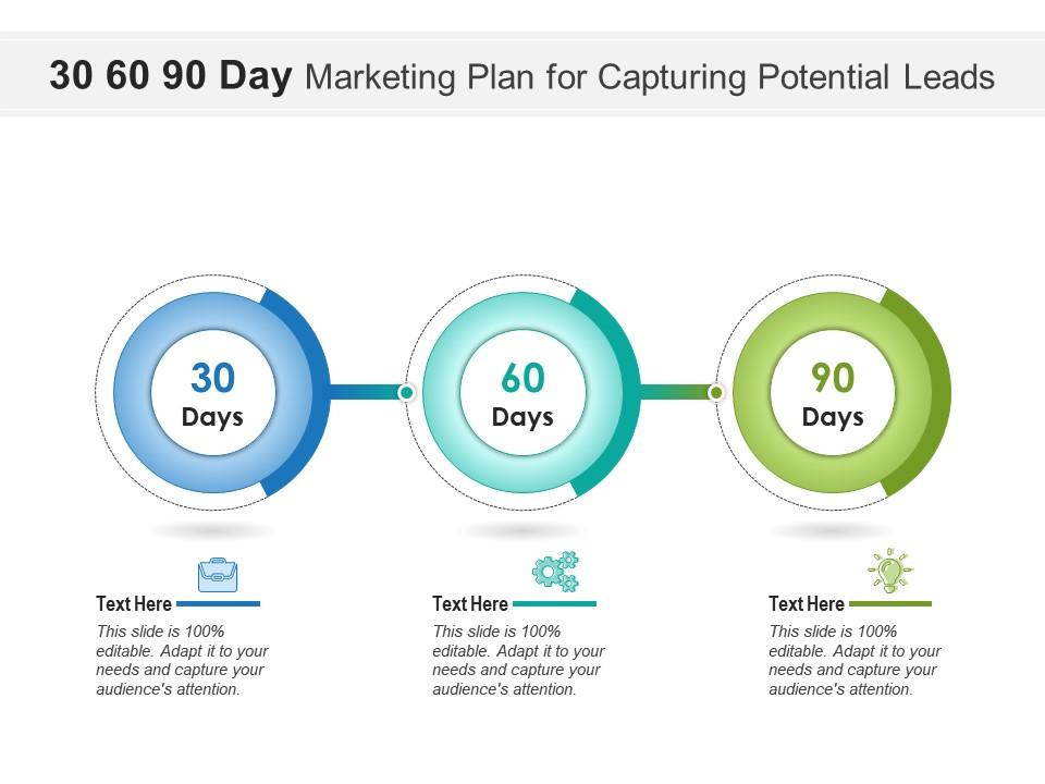 30 60 90 day marketing plan for capturing potential leads infographic template