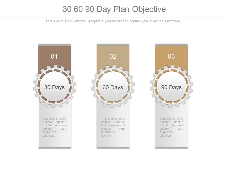 30 60 90 day plan objective ppt slides Slide01