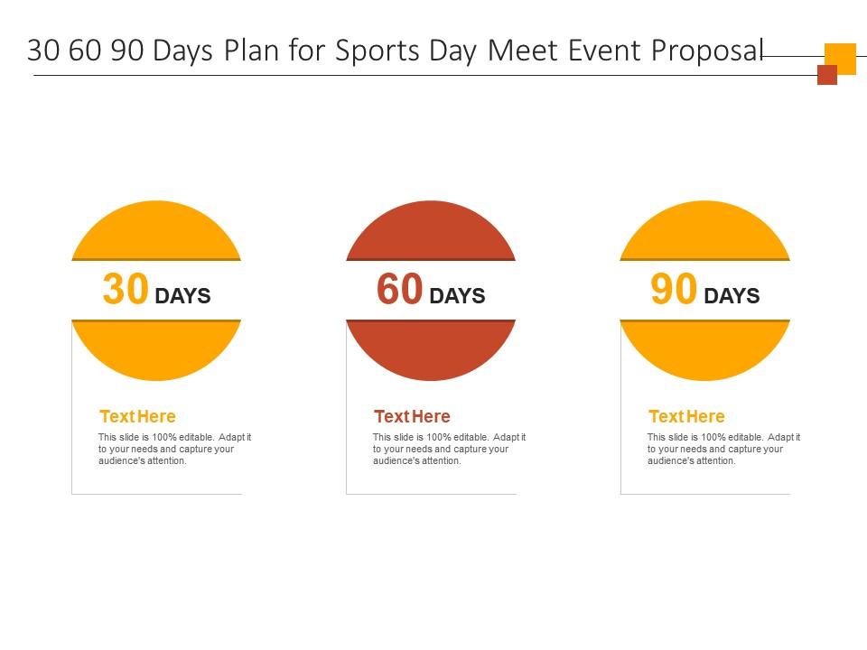 30 60 90 days plan for sports day meet event proposal ppt powerpoint presentation example Slide00