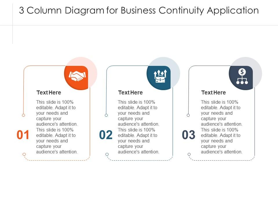 3 column diagram for business continuity application infographic template Slide01