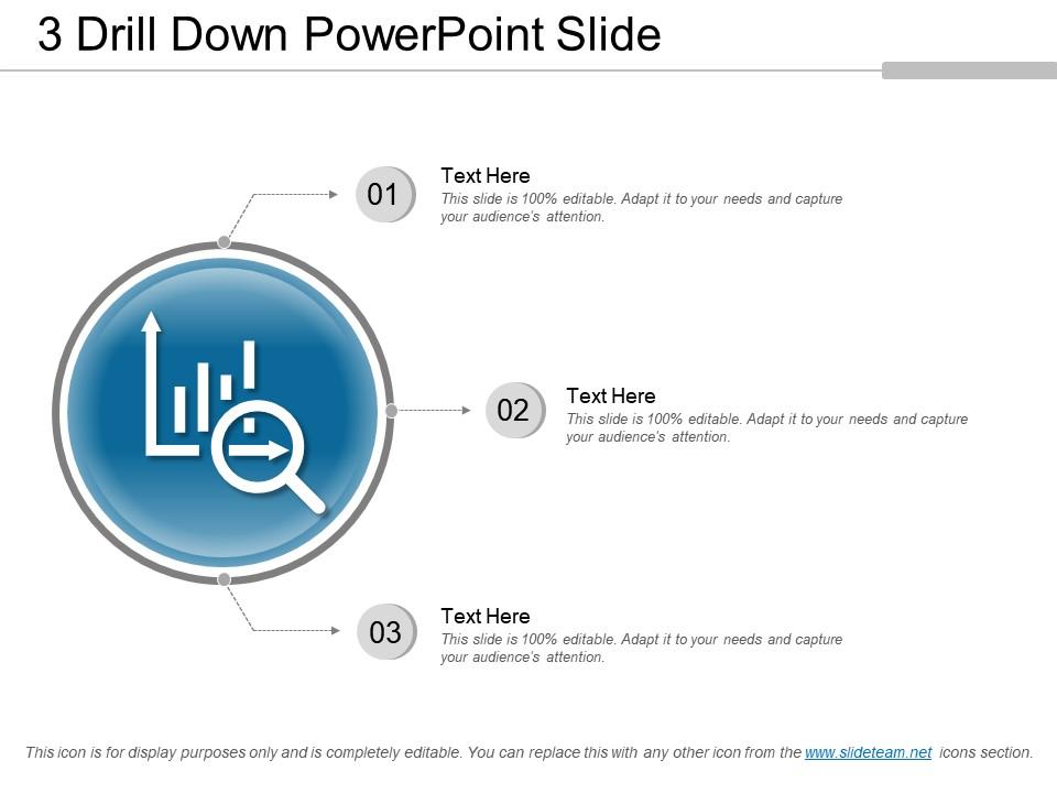 3 Drill Down Powerpoint Slide PowerPoint Shapes PowerPoint Slide