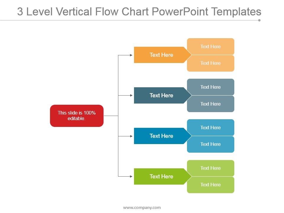 3 level vertical flow chart powerpoint templates Slide01