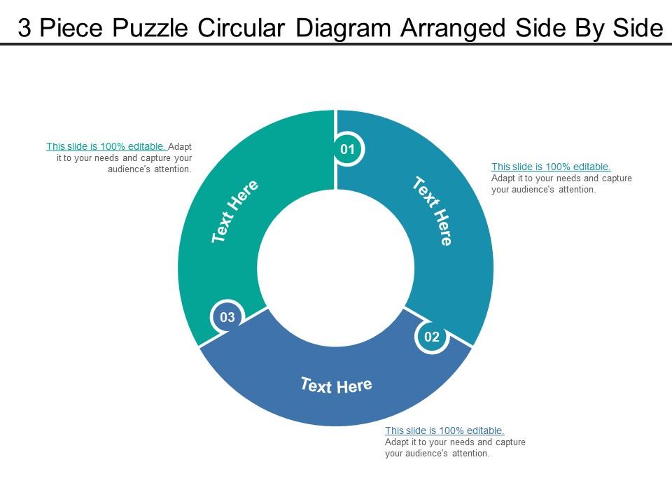 3 piece puzzle circular diagram arranged side by side Slide01