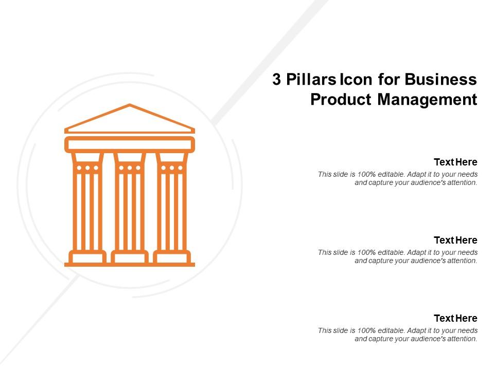 3 Pillars Icon For Business Product Management