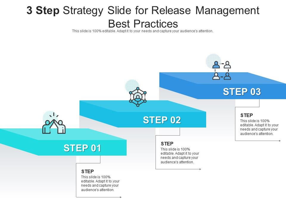 3 step strategy slide for release management best practices infographic template Slide00