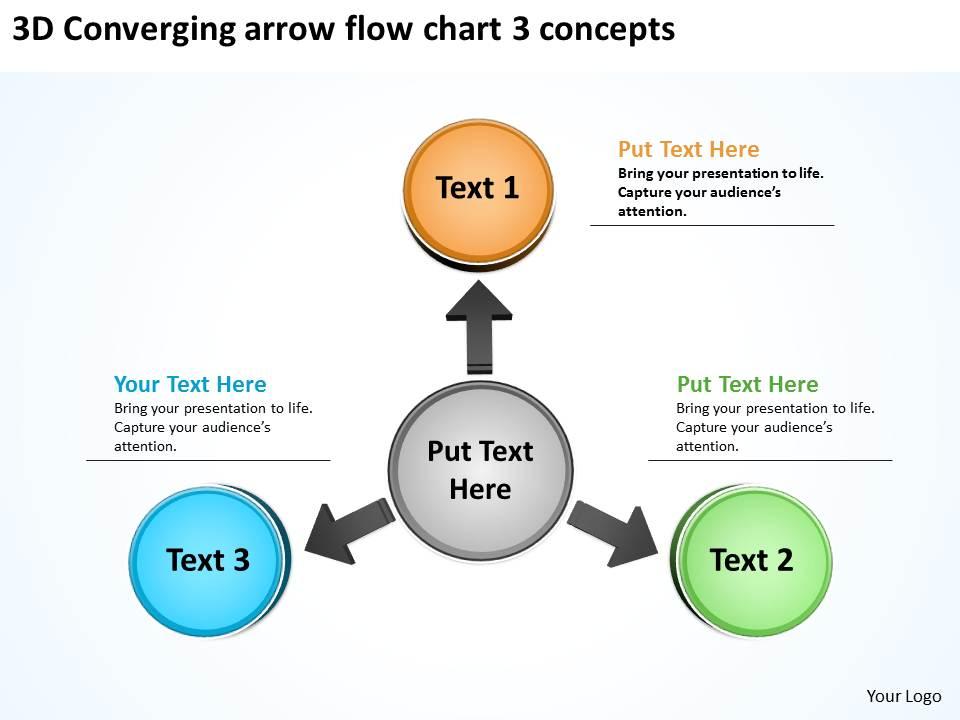 3d converging arrow flow chart concepts arrows process software powerpoint slides Slide00