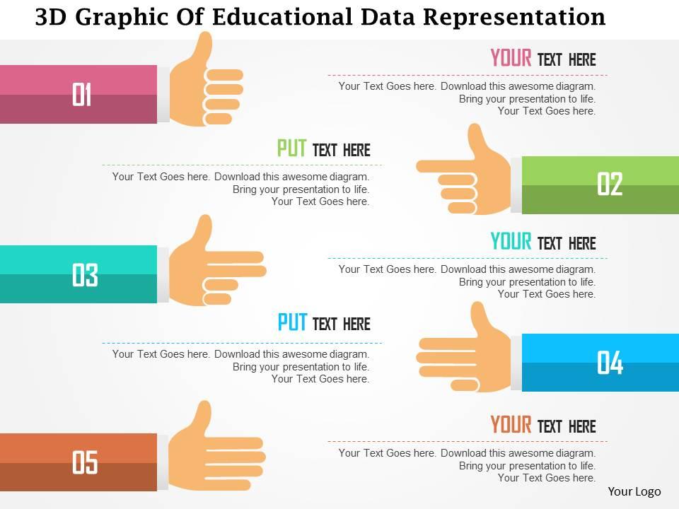 3d Graphic Of Educational Data Representation Flat Powerpoint Design ...