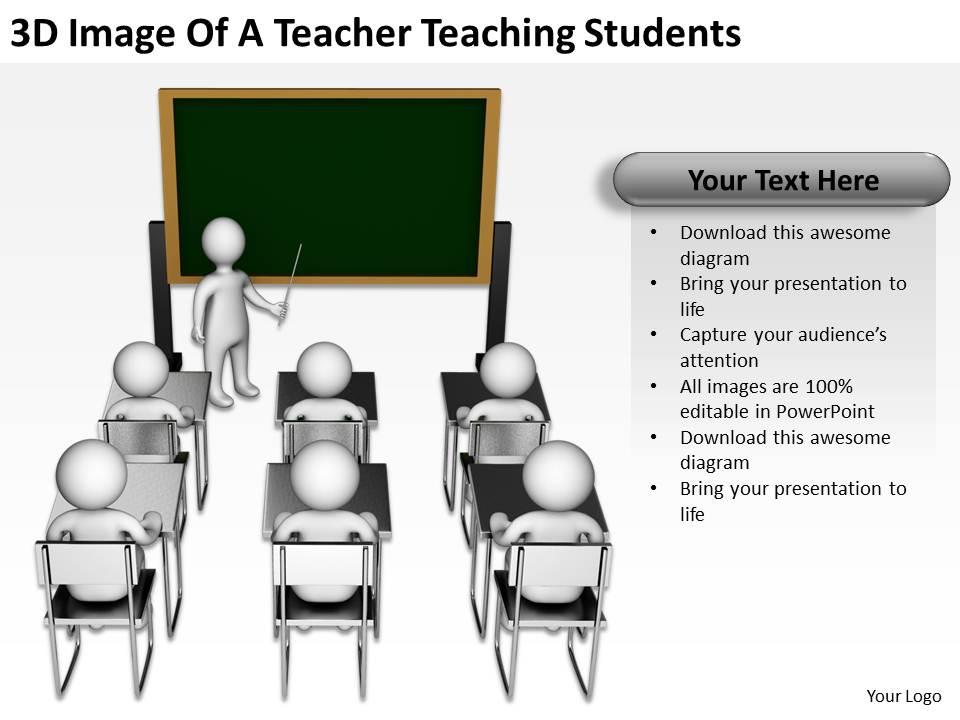 3d image of a teacher teaching students ppt graphics icons powerpoint Slide01
