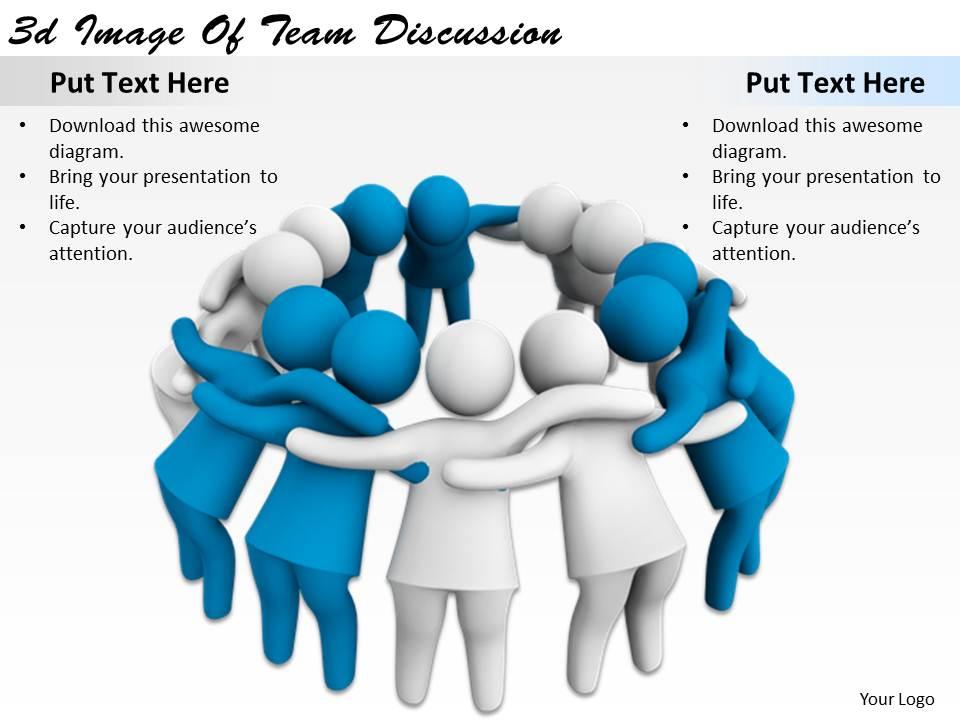 3d image of team discussion ppt graphics icons powerpoint Slide01