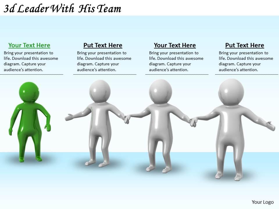 3d leader with his team ppt graphics icons powerpoint