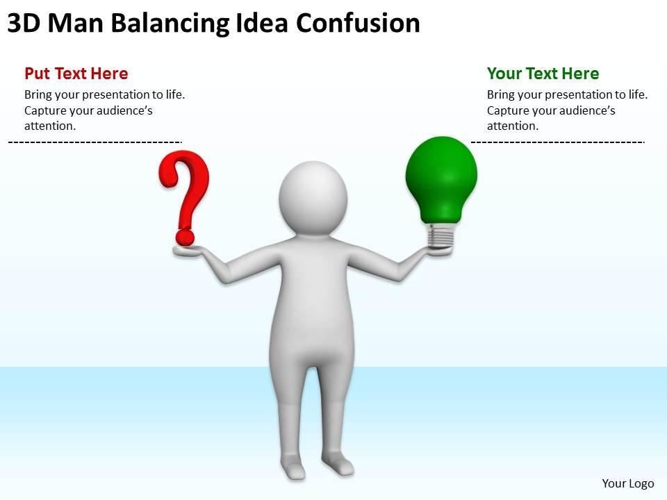 3d man balancing idea confusion ppt graphics icons powerpoint Slide00