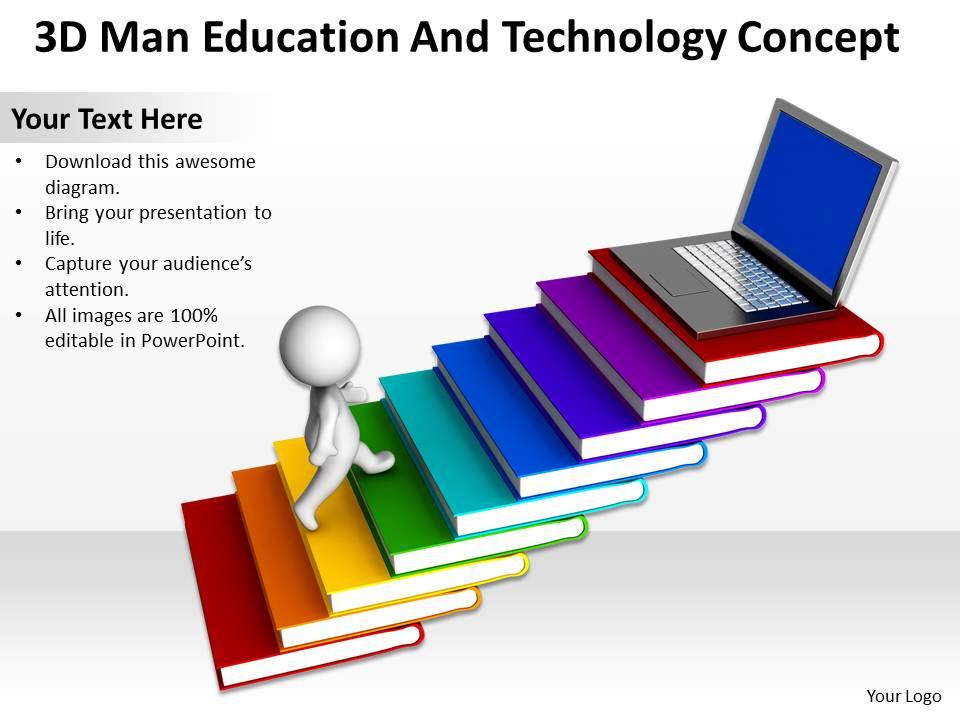 3d man education and technology concept free ppt templates graphics icons Slide01